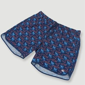 Burlebo Neon Fish Hunt Athletic Shorts Mens 2XL 7" Inseam Performance Athleisure